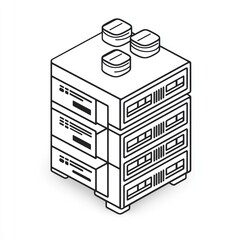 Fototapete - 3D line icon symbolizing a cutting-edge web server supporting contemporary architecture and designs.