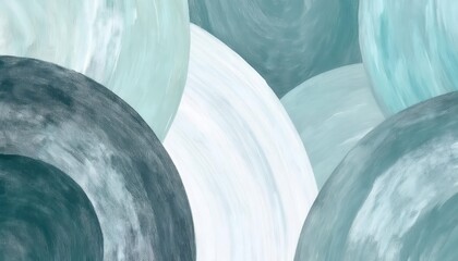 Poster - abstract circular brushstroke composition in cool muted tones, modern minimalistic background for decor and branding