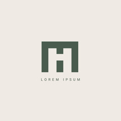 Fototapete - Abstract letter MH HM monogram logo vector template. Initial based minimal flat icon vector