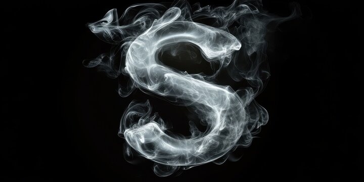 Mystical Typography: S, T, and U Letters in Smoky Fire Abstraction