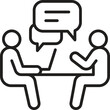 © North - Two people discussing at a table line icon