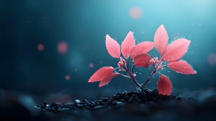 Poster - Transparent leaves of a biotech plant revealing its intricate inner cellular structures showcasing the innovative advancements in science and technology for a sustainable future