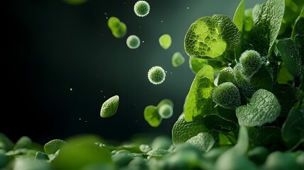 Poster - transparent biotech plant revealing intricate cellular structures a captivating close up view of a f