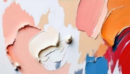 Poster - abstract oil paint strokes in warm earthy tones with textured impasto effect, perfect for background and modern design