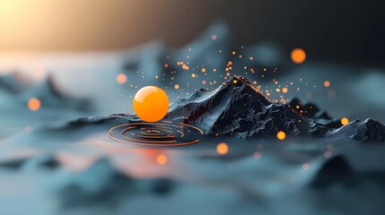 Poster - Radiant Futuristic Digital Landscape with Interconnected Nodes and Glowing Energy Pulses Neon Lit Technological Structures Holographic Interface Elements and Shimmering Data Streams