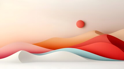 Poster - Minimalist digital backdrop featuring soft subtle gradients and clean geometric line art  This abstract minimalistic design combines simple geometry soft tones and a clean contemporary aesthetic