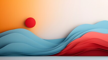 Poster - Minimalist digital backdrop featuring a clean contemporary design with subtle geometric line art soft gradient tones and a simple yet elegant composition  This abstract