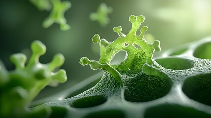 Poster - Microscopic Examination of Bioinspired Plant Derived Nanomaterials for Cutting Edge Medical Applications Complex Cellular Networks Verdant Geometric Textures