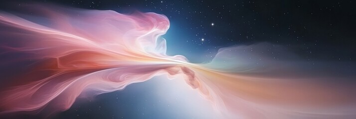 Wall Mural - a colorful swirl of light in the dark sky with stars in the background