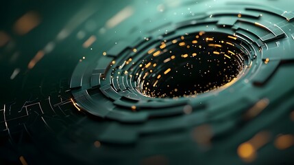 Fototapete - Mesmerizing digital abstract background with luminous data visualization flowing fractal patterns and dynamic geometric shapes  Futuristic technological interface