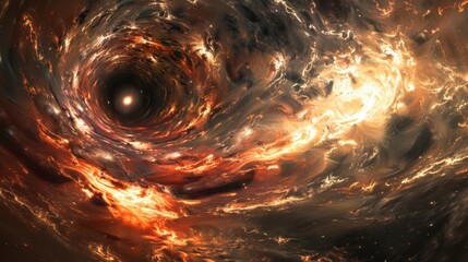 Abstract black hole with a supernova explosion Abstract universe with a black hole and cosmic light