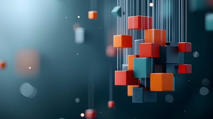 Fototapete - Luminous geometric wireframe shapes and dynamic patterns of light and shadow create an abstract futuristic backdrop for graphic design science visuals and digital art projects