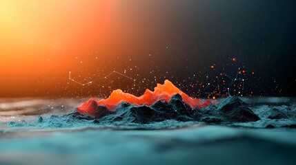 Poster - Futuristic digital landscape with interconnected nodes and glowing energy pulses radiant energy fields neon lit technological structures holographic interface elements and shimmering data streams