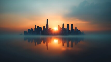 Poster - Futuristic digital cityscape with cascading data flows and holographic interfaces showcasing a sweeping panoramic vista of an advanced technological metropolis