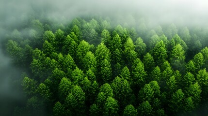 Poster - futuristic biotech forest designed to create natural barriers against extreme weather conditions thr