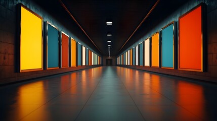Poster - Expansive Futuristic Data Center with Pulsing Binary Matrices and Advanced Clusters  Wide angle perspective of vast server hubs and information processing nodes