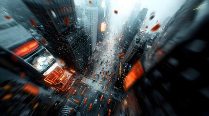 Aufkleber - Expansive digital cityscape with interlinking architectural forms shimmering data matrices neon illuminated pathways floating information displays and glowing power conduits creating a futuristic