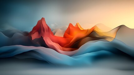 Poster - Ethereal and abstract landscape with captivating fractal energy fields luminous prismatic formations iridescent crystalline structures cascading holographic waves