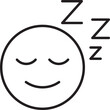 © North - Smiling face with sleeping expression line icon