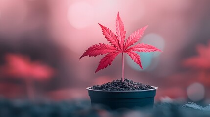 Poster - Captivating close up of a plant with vibrant DNA inspired patterns visible on its surface under the glow of ultraviolet light showcasing the intricate structures and genetic code of natural life