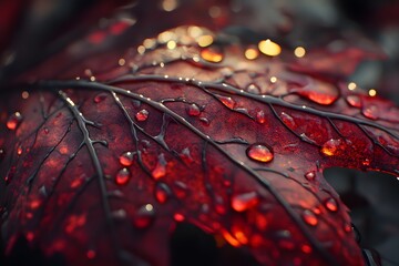 Wall Mural - red maple leaf