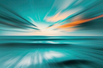 Wall Mural - Teal Abstract Background with Blurred Motion and Ocean Colors