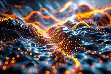 Wall Mural - Intricate Abstract Technology Background with Kinetic Particles in Motion