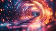 © Almahyra - Abstract swirling light tunnel with vibrant colors and bokeh.