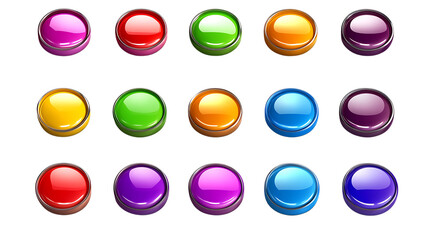 Colorful glossy buttons collection