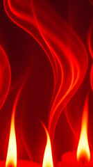 Poster - Flames flicker and dance in vibrant red hues creating a mesmerizing visual display. 