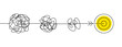 © dlyastokiv - Continuous one line drawing of chaos tangle which gradually turns into achievement target, problem solving concept, trouble solution, brainstorming process