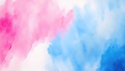 Poster - soft pastel watercolor texture with abstract pink and blue brush strokes, artistic background for design, branding, decor

