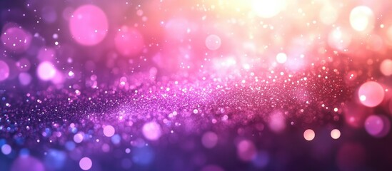 Poster - Abstract background with vibrant colors, bokeh, and glitter effect.  Multicolored bokeh and glitter particles create a stunning, festive look.  Warm and cool tones blend seamlessly