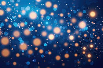 Wall Mural - Futuristic Tech Design with Blue Background and Glowing Bokeh Dots
