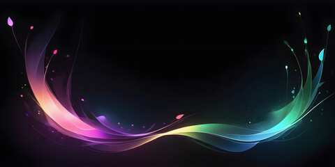 Poster - colorful abstract floral design: a vibrant and dynamic digital illustration showcases an elegant flo