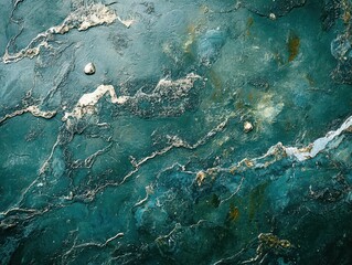 Poster - Abstract textured background with deep teal hues and striking golden variations, perfect for modern designs and artistic projects, featuring natural mineral patterns