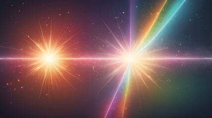 Poster - cosmic symphony: an abstract digital composition depicting a burst of radiant energy and a dazzling 