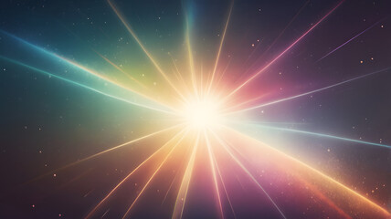 Poster - exploding rays of light: a mesmerizing display of vibrant, multicolored light rays radiating outward