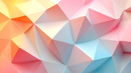Poster - Pastel colored low poly background creating a beautiful geometric pattern