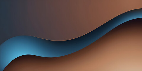 Poster - abstract waves: a sleek and modern abstract background features flowing waves in gradient hues of bl