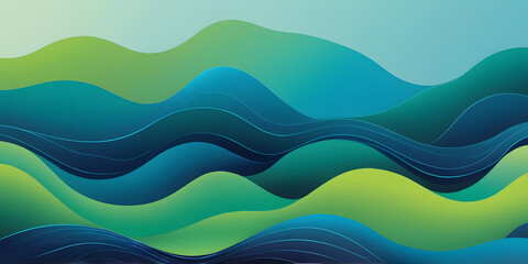 Poster - abstract landscape: captivating illustration showcasing flowing mountain or water pattern design in 