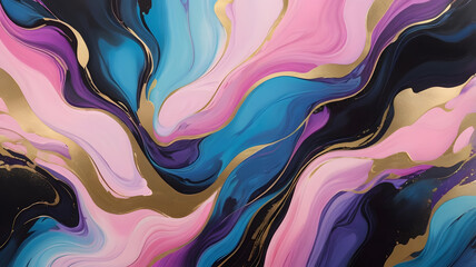 Poster - abstract swirls of color: a captivating abstract artwork features dynamic swirls of color, blending 