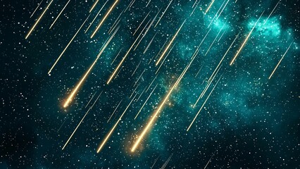 Wall Mural - meteor shower on a starry night.