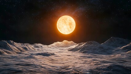 Wall Mural - a sun over a landscape with dark sky.