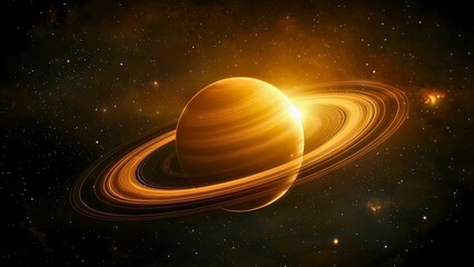 Wall Mural - a breathtaking view of saturn in space.