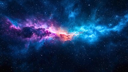 Wall Mural - a vibrant depiction of a nebula in space with sparkling stars.