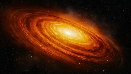 Wall Mural - spiral galaxy, galaxy in the universe with the star dusts and the color in yellow and orange.