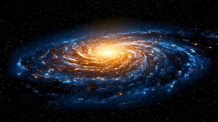 Wall Mural - a stunning visual of a spiral galaxy, stars and celestial bodies.