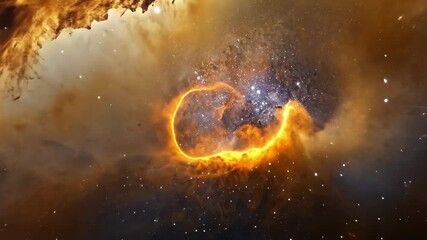 Wall Mural - exploring a vibrant galaxy with swirling clouds and shining stars in the vast universe, dramatic spa