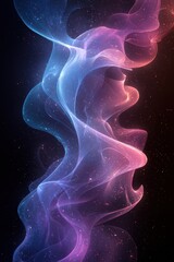 Poster - Abstract glowing waves in cosmic blue and fiery orange hues